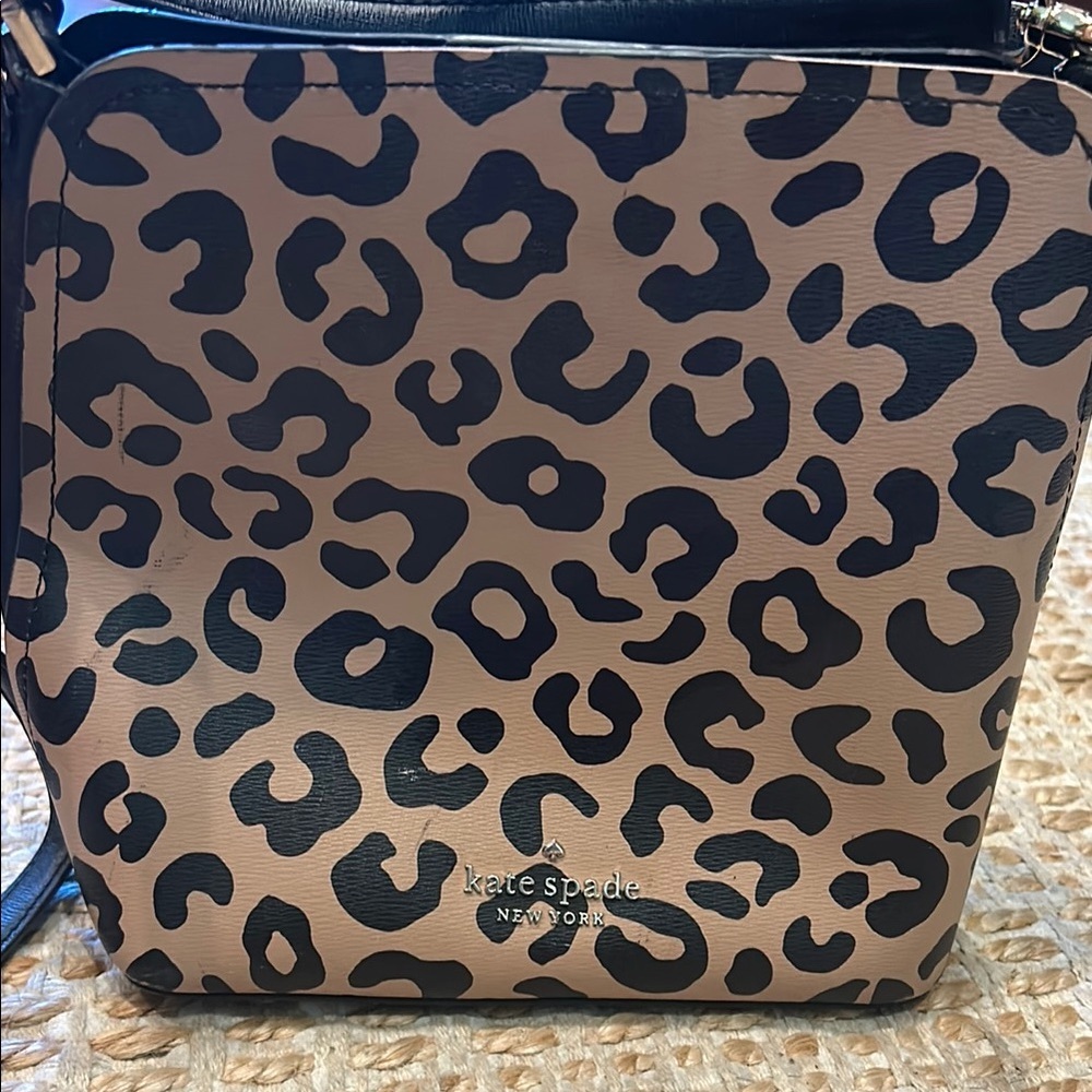 Kate Spade Leopard Print Crossbody Bag - Black and Tan